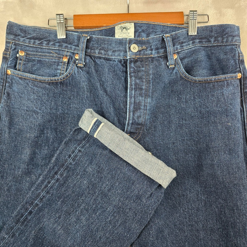 J.Crew Nihon Menpu Jeans Mens 36x34 Dark Wash Selvedge Japanese‎ Denim